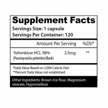 Insane Labz Yohimbine HCL 120 Caps. - Image 2