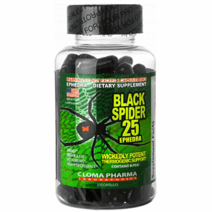 Black Spider 25 Ephedra – 100 Cápsulas | Cloma Pharma