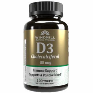 Vitamina D3 50 mcg (2000 UI) – 100 Cápsulas Windmill